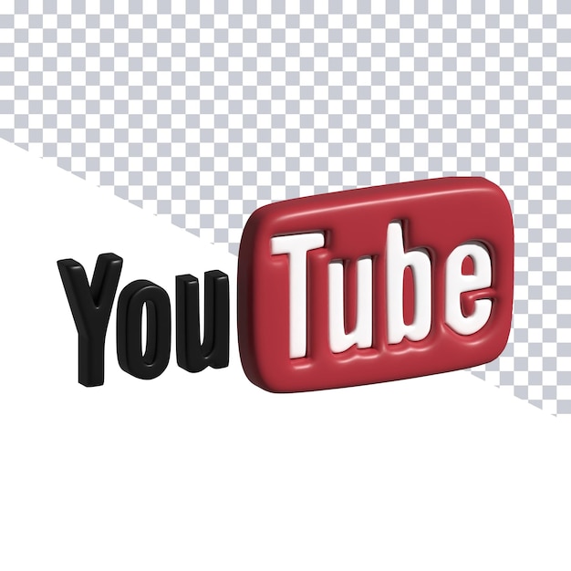 PSD un logo de youtube con un borde negro.