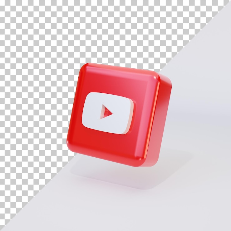 PSD le logo de youtube, l'icône des médias sociaux, le rendu 3d