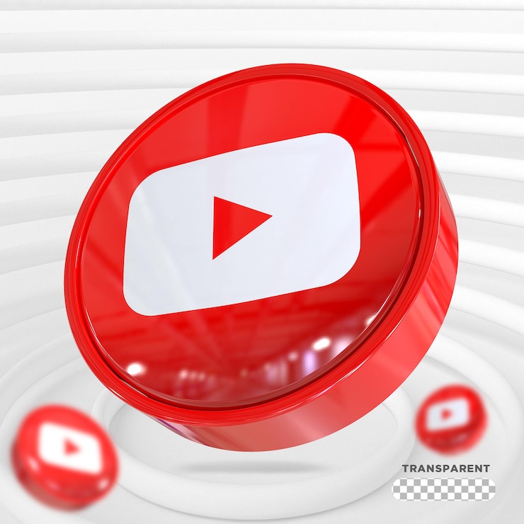 PSD logo youtube médias sociaux styles 3d