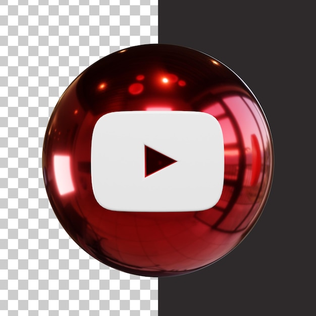 PSD logo youtube en rendu 3d