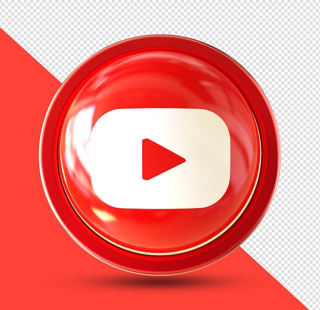 Logo Youtube social media 3d