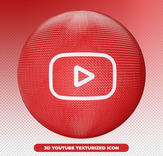 Logo Youtube Texturé En 3d Pour Les Compositions Et Les Campagnes De Médias Sociaux