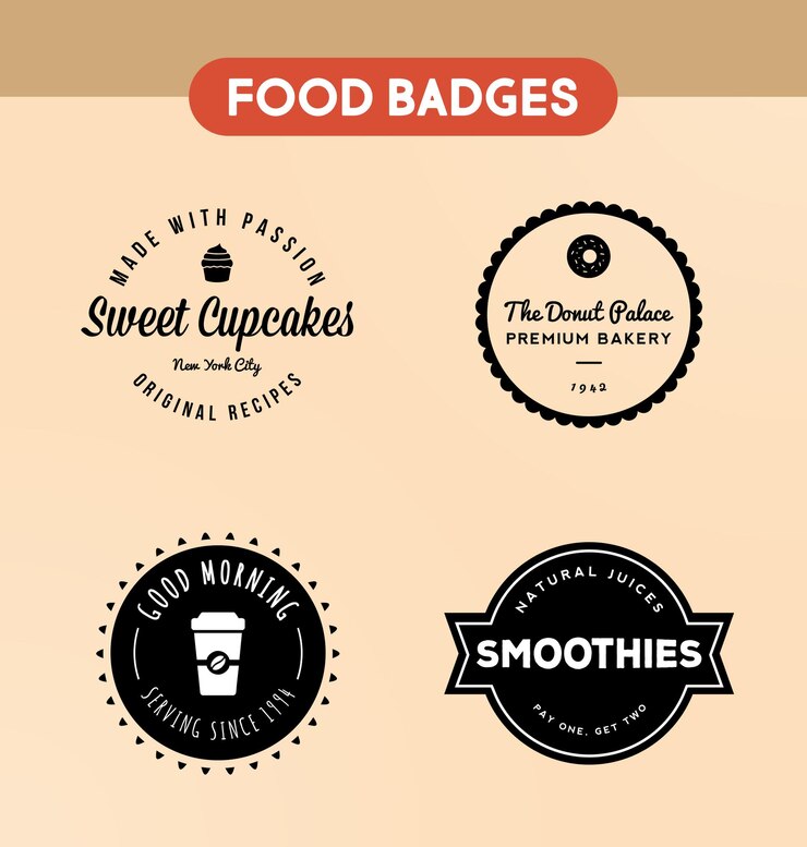 PSD logos modernes pour les boulangeries et les cafés à la mode