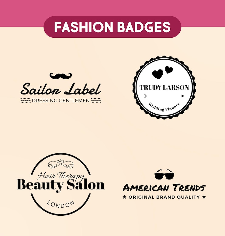 PSD logos modernes pour les professionnels de la mode et des soins de beauté