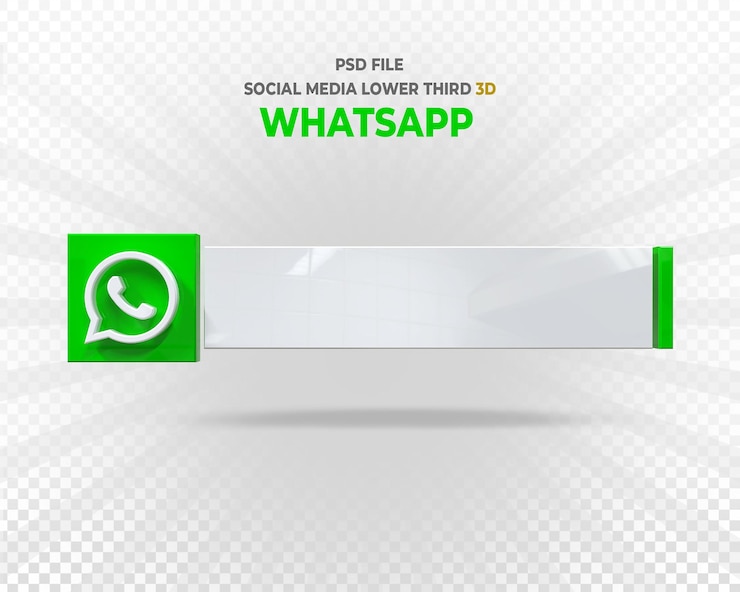PSD logos de redes sociales de whatsapp, tercer banner inferior 3d render