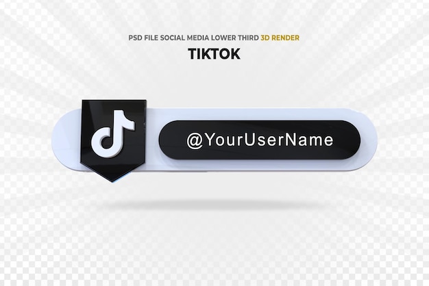 Logos de Tiktok en el tercio inferior de las redes sociales render 3d