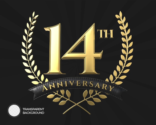 El logotipo del 14o aniversario en 3D