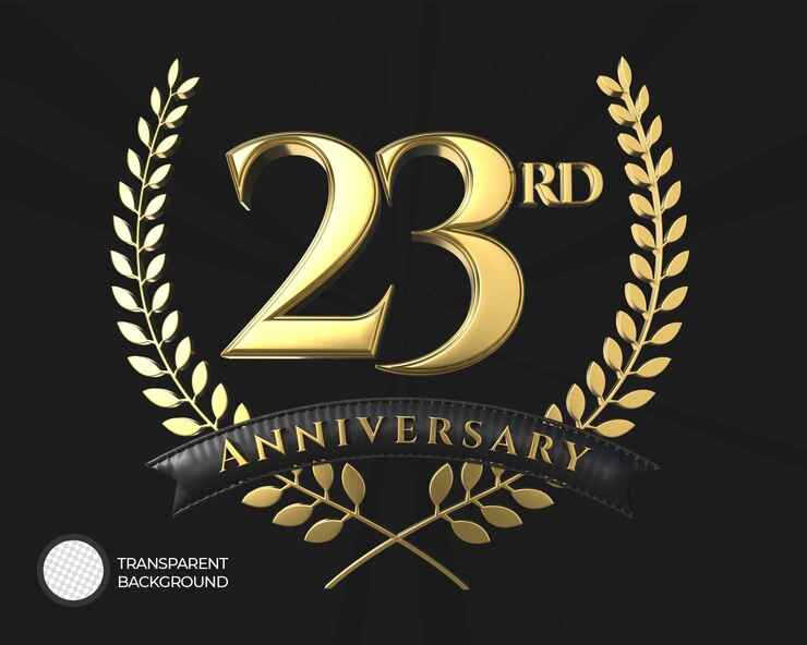 PSD logotipo del 23 aniversario en 3d