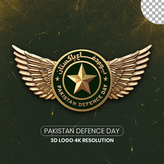 PSD logotipo 3d del 6 de septiembre día de la defensa de pakistán plantilla de publicación en redes sociales