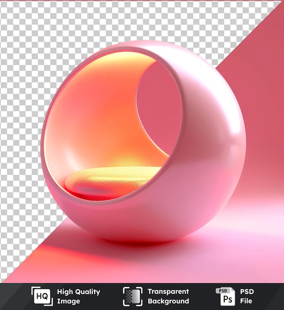 PSD el logotipo 3d de behance en una mesa rosada con sombra de huevo blanco