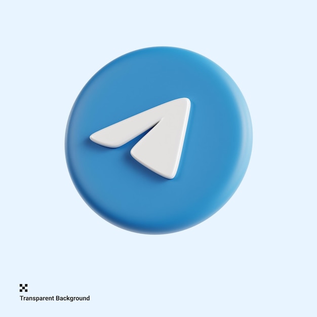 Logotipo 3D de las conversaciones privadas seguras de Telegram ilustrado