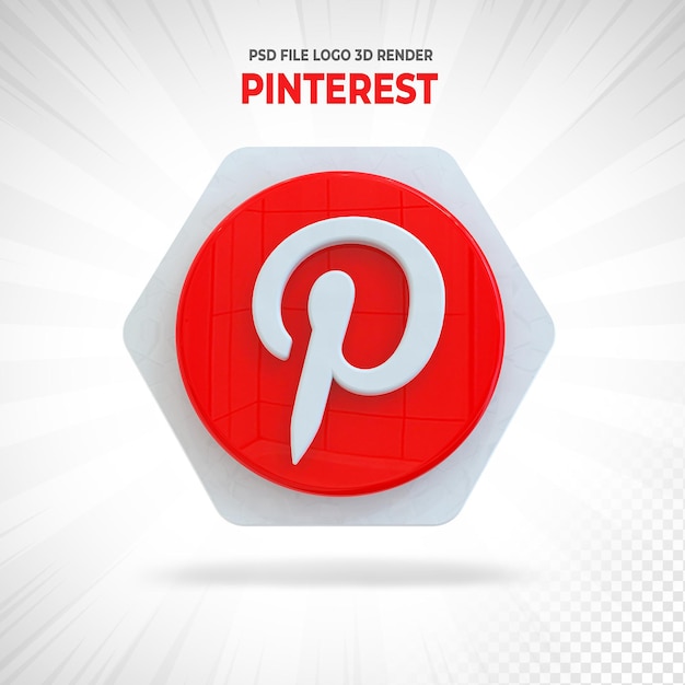 Logotipo 3d da mídia social do pinterest