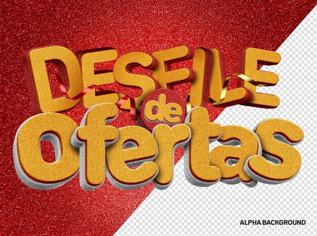 PSD logotipo 3d desfile de ofertas