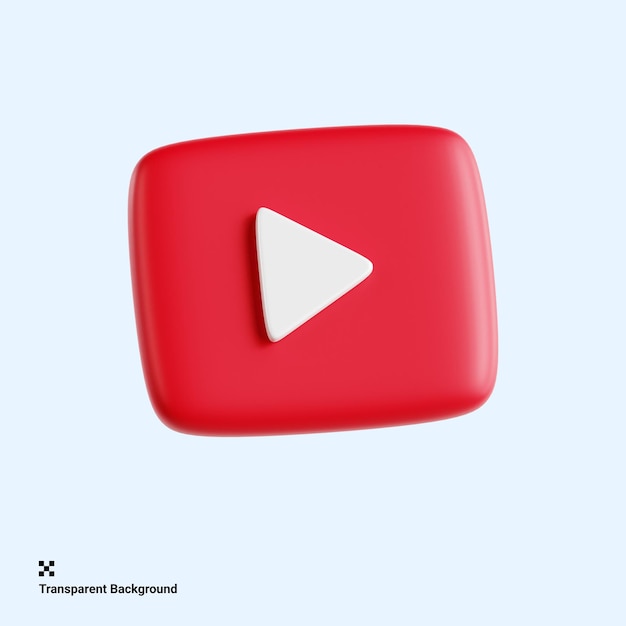 Logotipo 3D do conteúdo de vídeo do YouTube de entretenimento