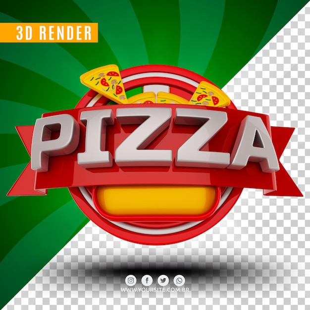 PSD logotipo 3d do festival de pizza para psd premium de pizzaria