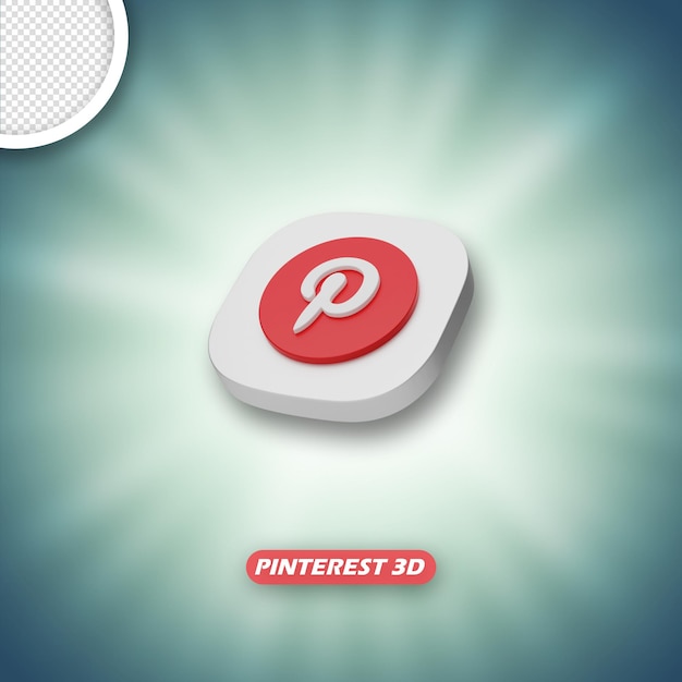 PSD logotipo 3d do pinterest