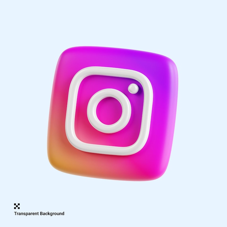 PSD logotipo 3d do vibrant instagram