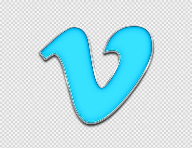 PSD logotipo 3d do vimeo em estilo de chapa de metal esmaltado