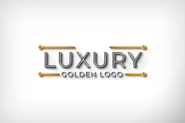 PSD logotipo 3d e modelo de texto