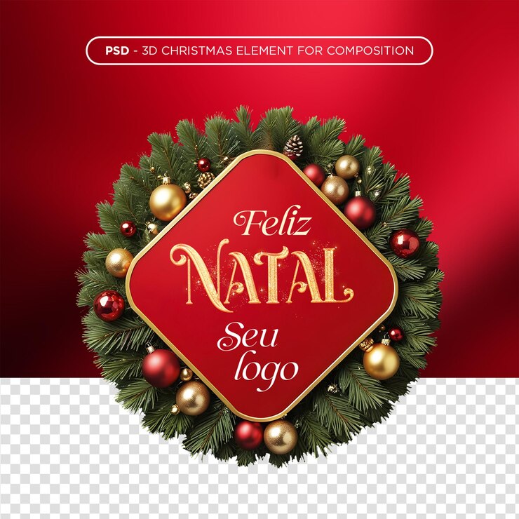 PSD el logotipo 3d de la estampa de navidad