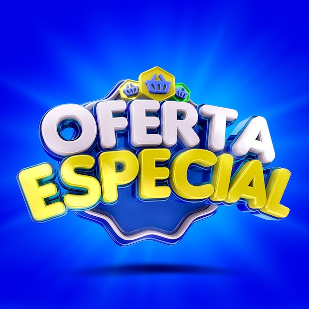 PSD el logotipo 3d ofrece una oferta especial.