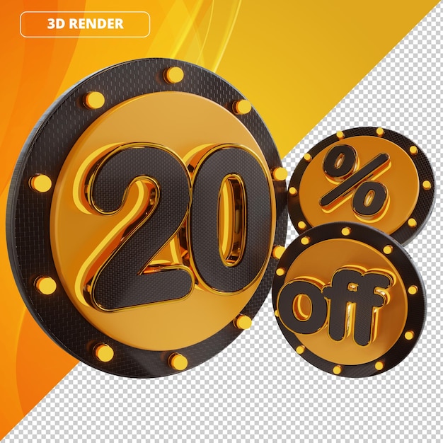 Logotipo 3d ótimas ofertas de desconto de supermercado ouro preto 20