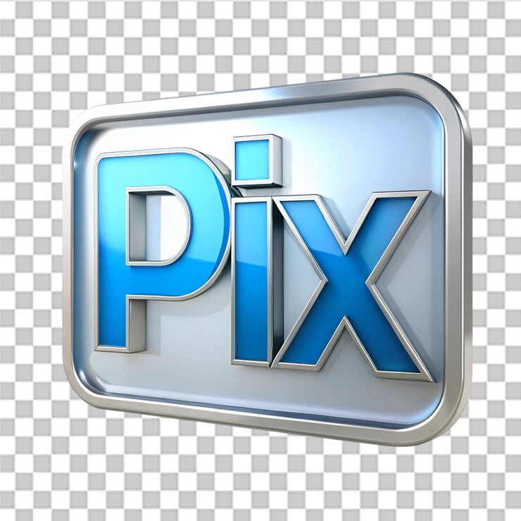 PSD logotipo 3d pix para composições de pagamento digital brasileiras isoladas em fundo transparente