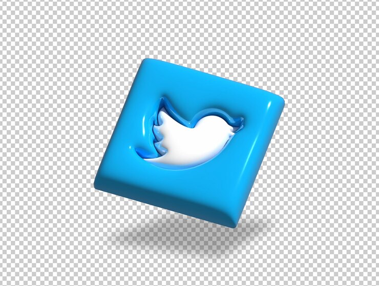 PSD logotipo 3d redes sociales twitter