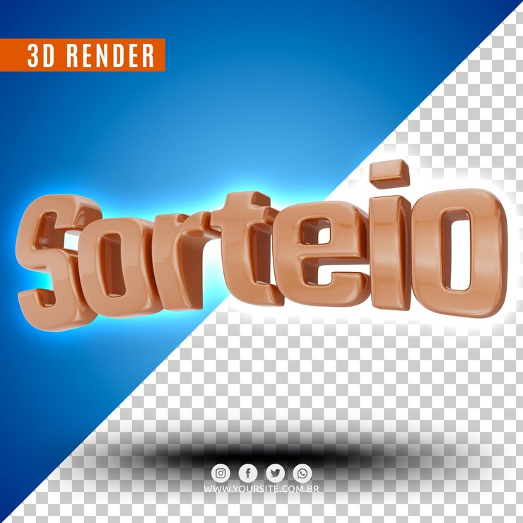 PSD logotipo 3d para sorteo premium psd