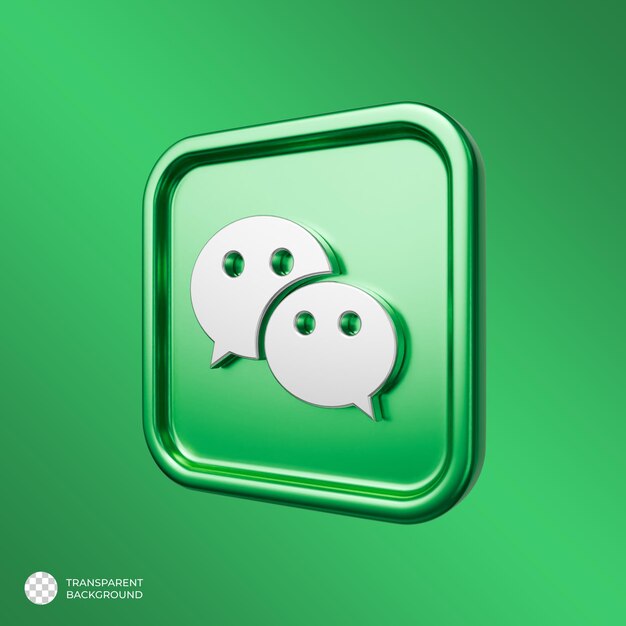 El logotipo 3D de Wechat es metálico