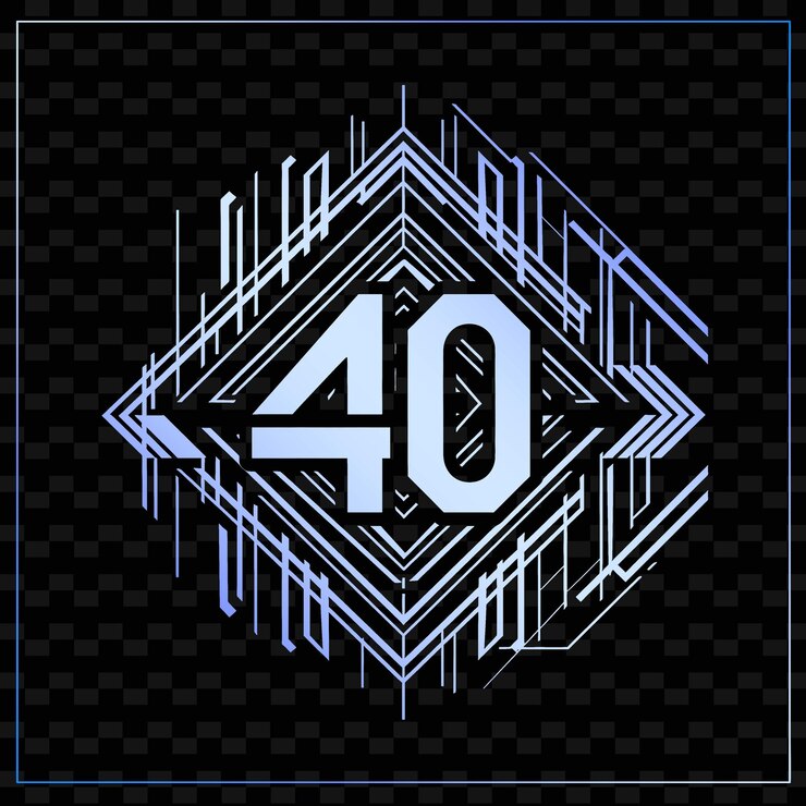 PSD el logotipo del 40 aniversario con un diseño geométrico moderno presenta colecciones de diseño abstracto vectorial