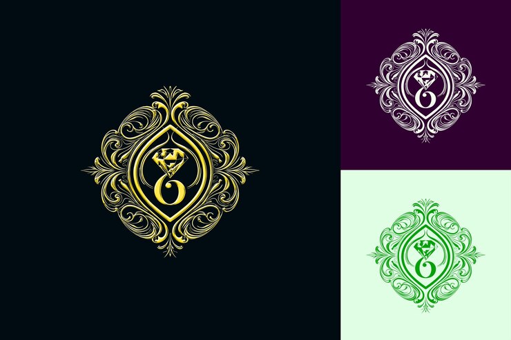 PSD logotipo del 60 aniversario con un emblema de diamante con una colección de diseño abstracto de spar vector
