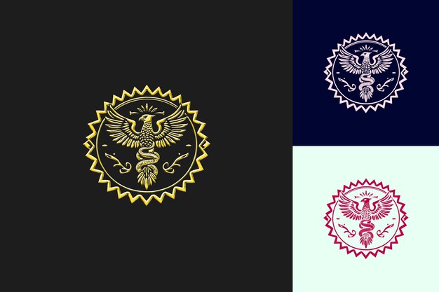 un logotipo con un águila y un águila en él