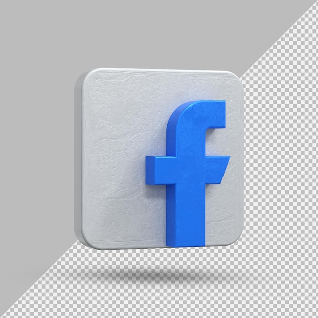 logotipo de la aplicación de facebook en la representación 3d