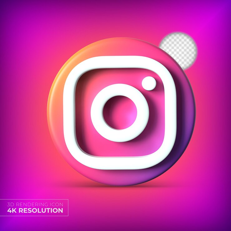 PSD logotipo de aplicaciones 3d de instagram aislado