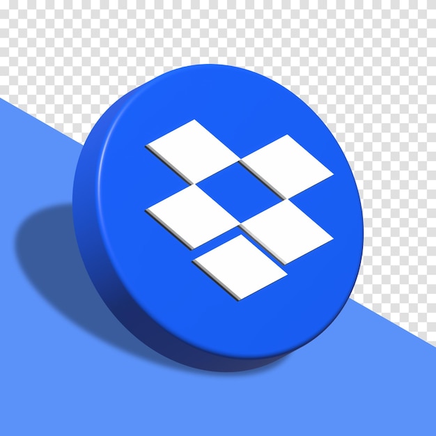 Logotipo de aplicaciones de dropbox en estilo grande activo de diseño 3d aislado ícono de aplicación de dropbox ícono de dropbox 3d