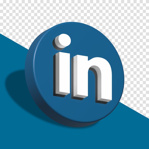 PSD logotipo de aplicaciones de linkedin en estilo grande activo de diseño 3d aislado icono de aplicación de linkedin icono de linkedin