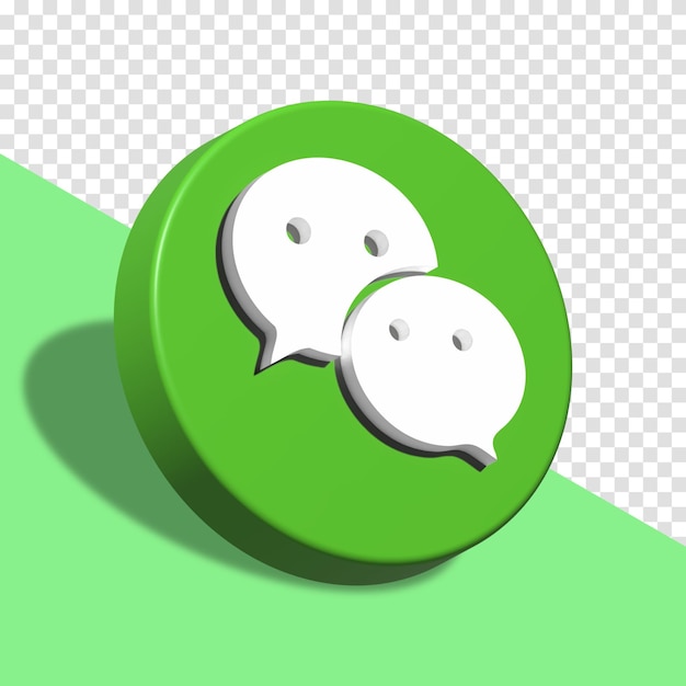 Logotipo de aplicaciones de WeChat en gran estilo Diseño 3d activo aislado Ícono de la aplicación de WeChat Ícono de WeChat 3d