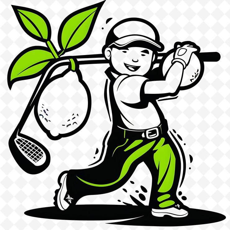 PSD logotipo de arnold palmer con limón y hojas de té logotipo de la mascota sty png diseños de bebidas inspiradas en los trópicos