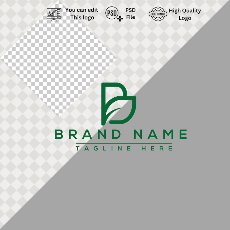 PSD logotipo b minimalista moderno