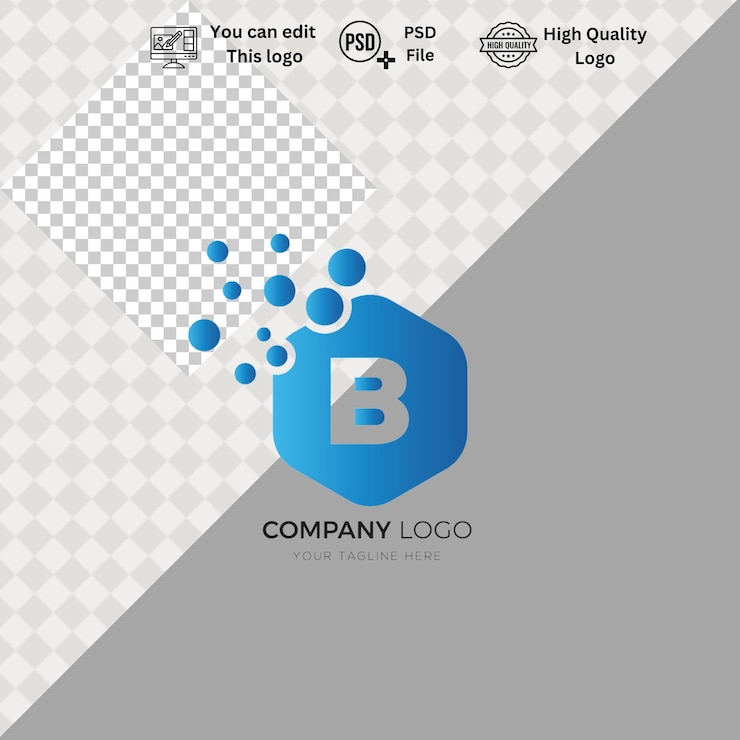 PSD logotipo b minimalista moderno