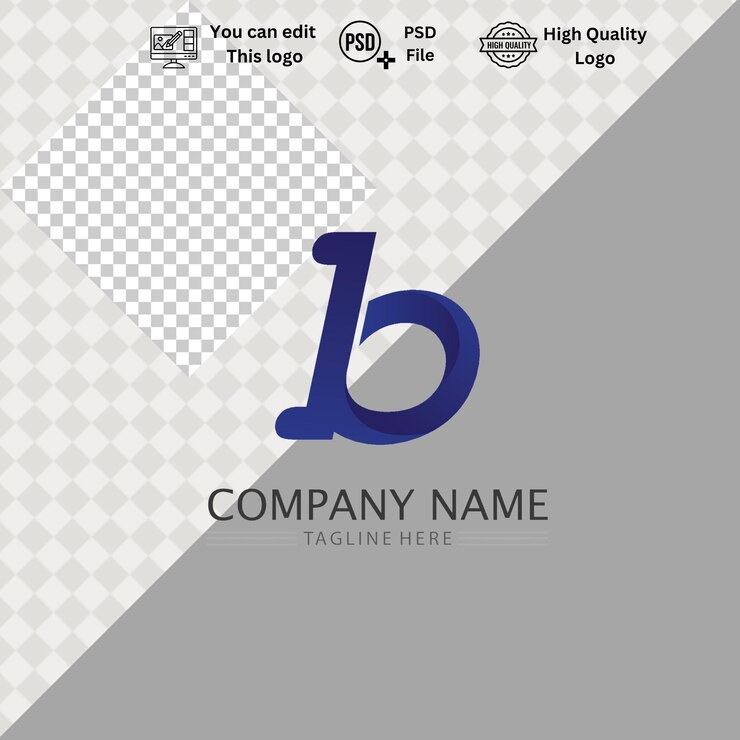 PSD logotipo b minimalista moderno