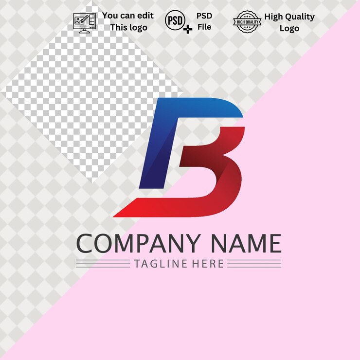PSD logotipo b minimalista moderno