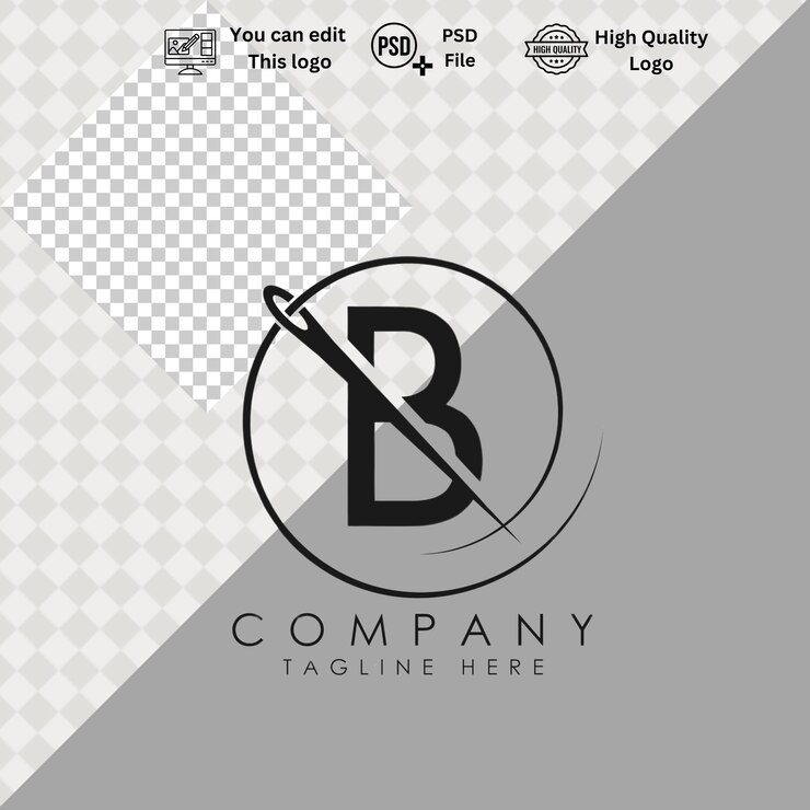 PSD logotipo b minimalista moderno