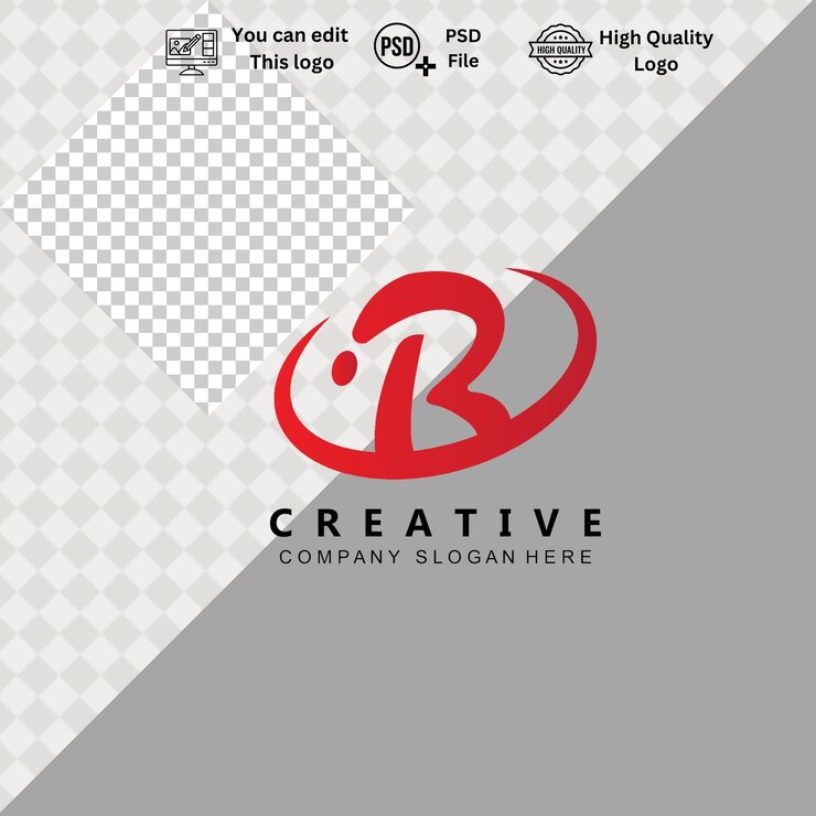 PSD logotipo b minimalista moderno