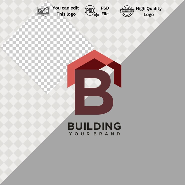 PSD logotipo b minimalista moderno