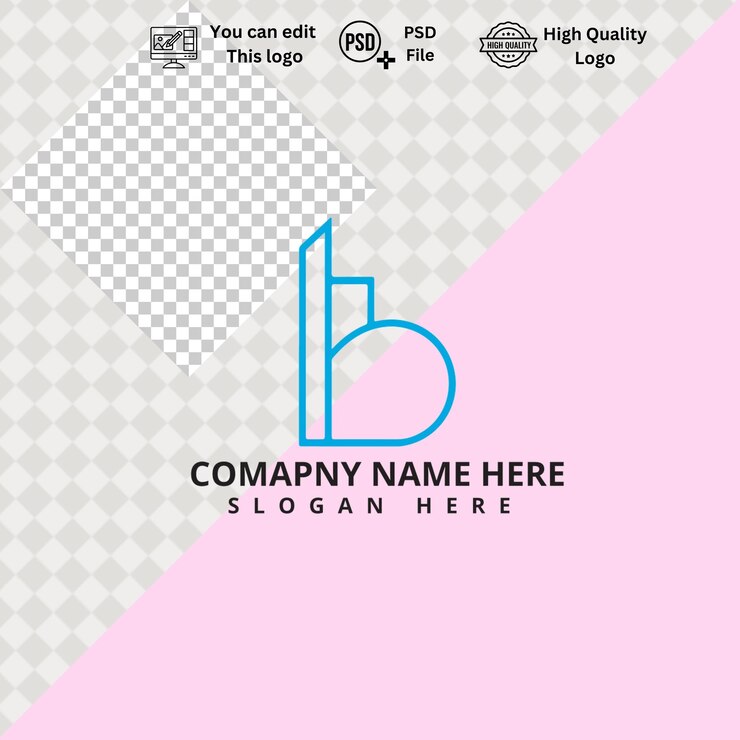 PSD logotipo b minimalista moderno
