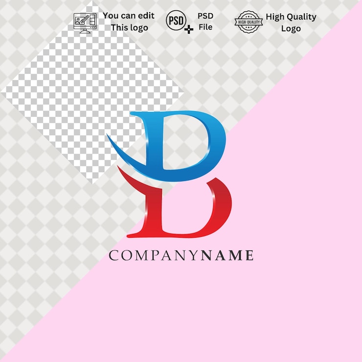 PSD logotipo b minimalista moderno