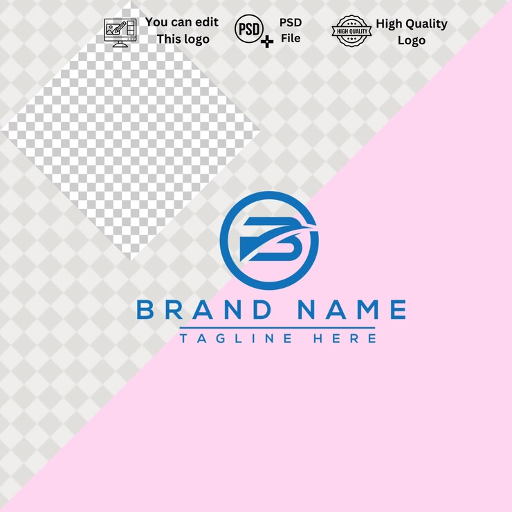 PSD logotipo b minimalista moderno