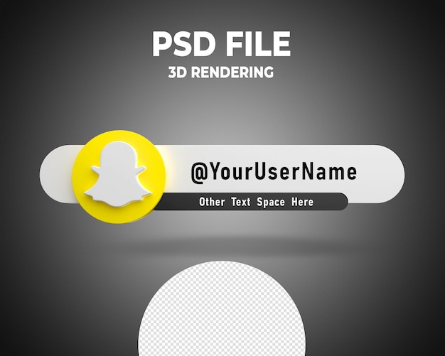 Logotipo de banner del tercer tercio inferior de Snipchat Renderizado 3D